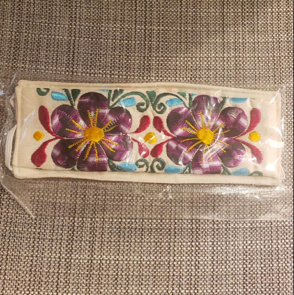 Facemask- Floral Hand Embroidered facemask
